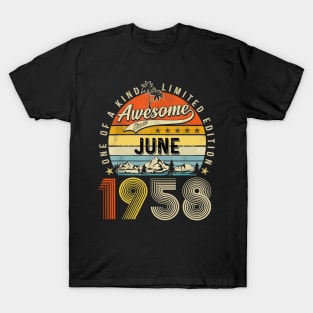 Awesome Since June Vintage 65th Birthday T-Shirt